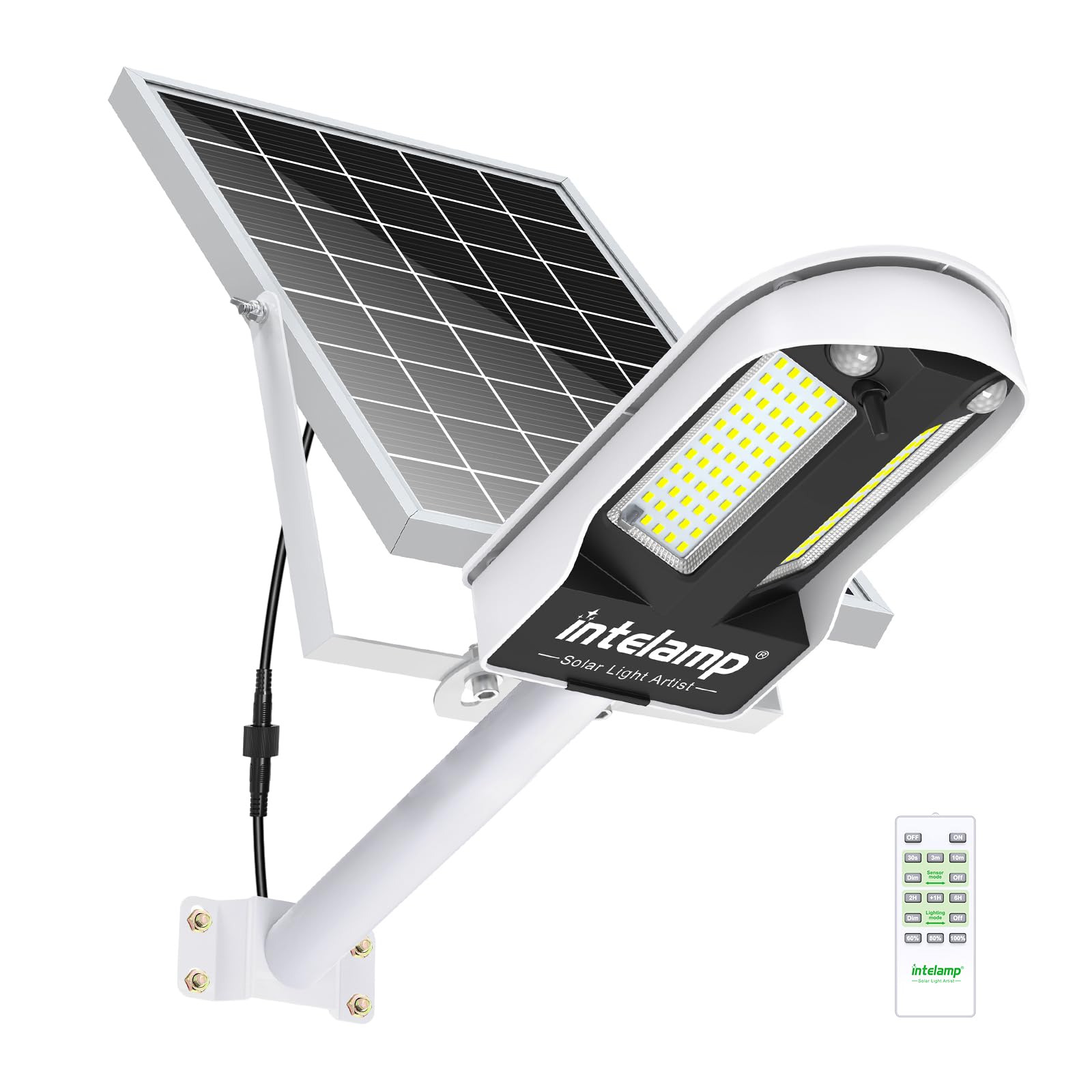 intelamp Solar Street Lights Outdoor Waterproof 3000LM 12500mAh